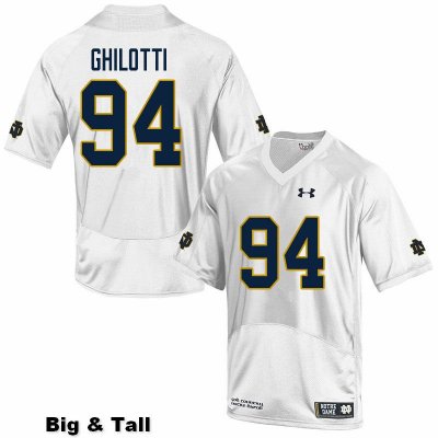 Notre Dame Fighting Irish Men's Giovanni Ghilotti #94 White Under Armour Authentic Stitched Big & Tall College NCAA Football Jersey KJB2599ZL